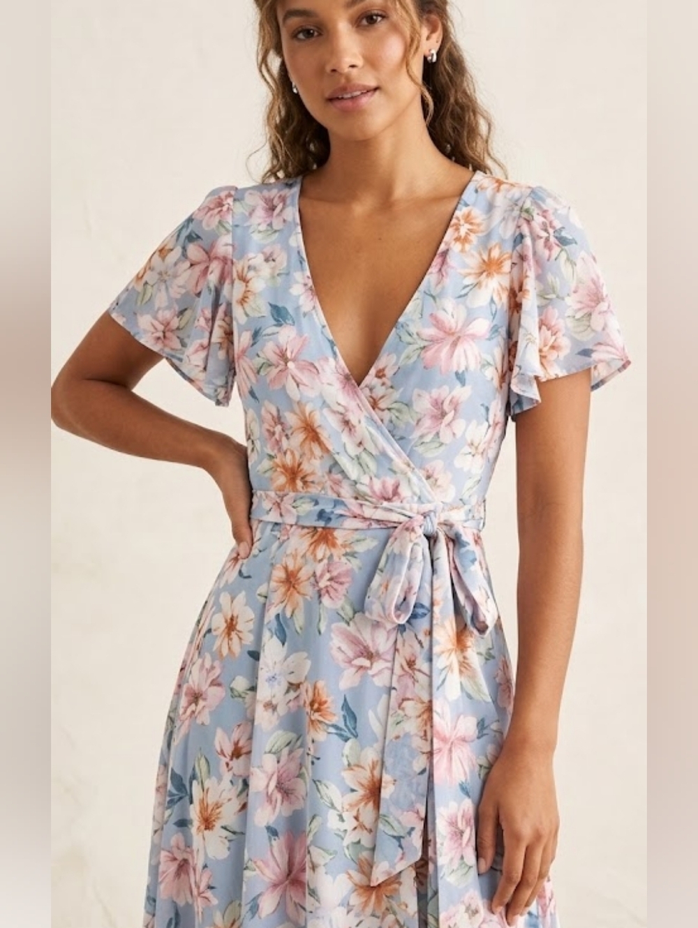 The Clothing Company Blue Floral Maxi Dress Size Medium